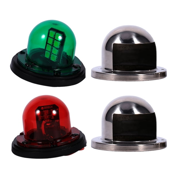 Luces LED Para Barcos Marinos De 12 V, Luces De Navegación Redondas Impermeables De Acero Inoxidable, Par De Señales Verdes Y Rojas
