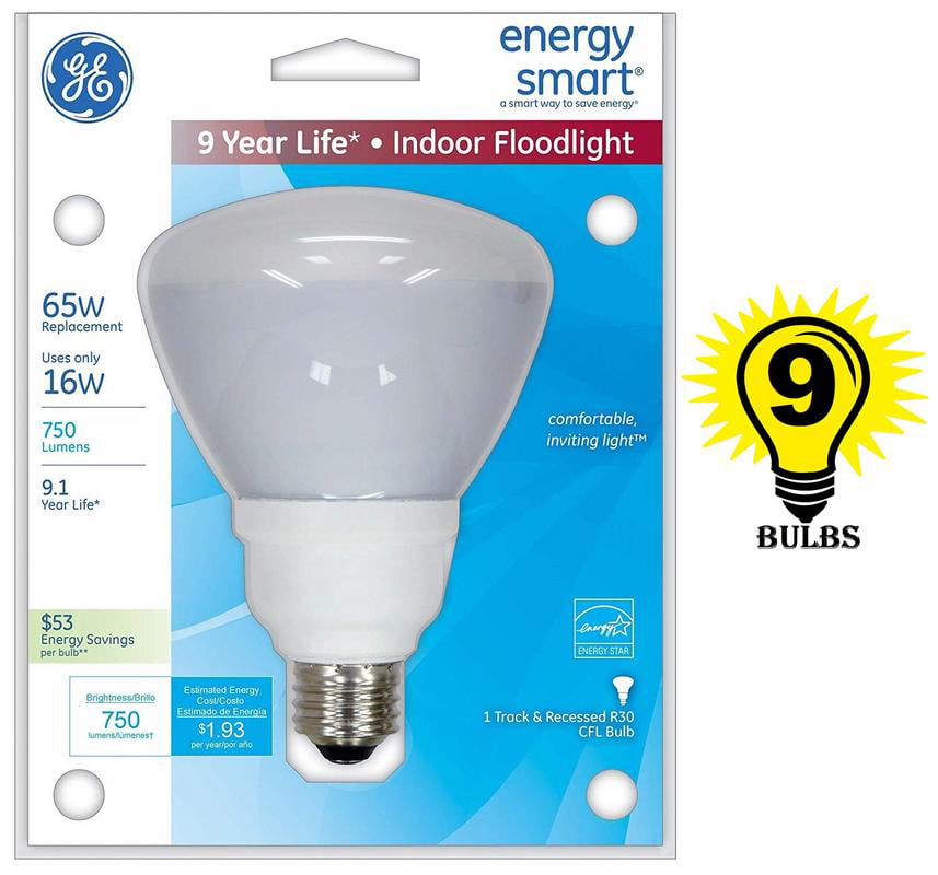 GE Energy Smart 4 Pack CFL Floodlight Bulb 15 watt equivalent 65 watt 750 lumens 