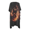 thumbnail image 3 of SCRAWLGOD Flame Wolf Print Kimono Swimsuit Coverup Loose Breathable Swimsuit Cover Up Lightweight Bathing Suit Cover Up for Women, 3 of 6