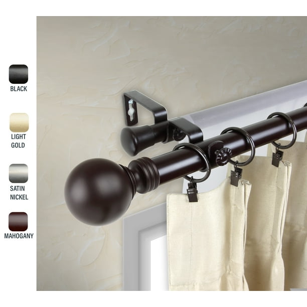 Chloe 1 Dia Double Curtain Rod 160, What Size Curtain Rod For 44 Inch Window