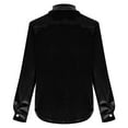 thumbnail image 4 of Women's Velvet Solid Tops 2026 Spring Summer Outfits T-shirt Trendy Long Sleeve Button Down Shirts Fashion party Shirts Casual Basic Blouses, 4 of 6