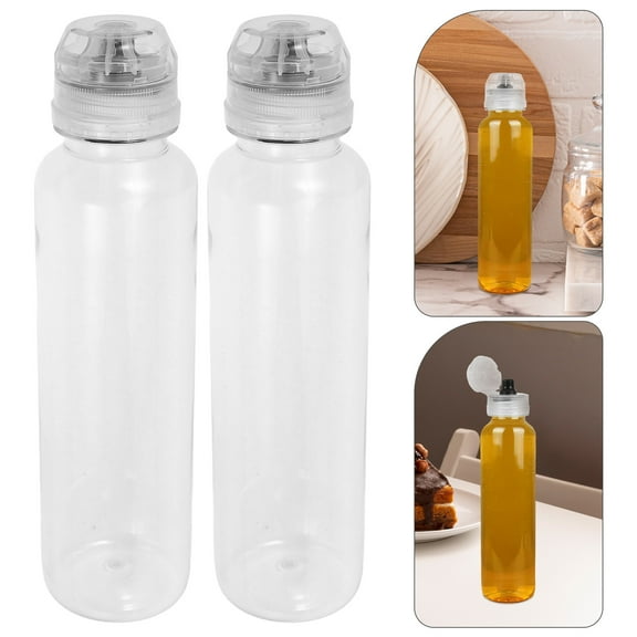 Masteelf 4PCS Honey Squeeze Bottles  Kitchen Dispenser Household Squeeze Dispenser Transparent Bottles for Honey Syrup  and Sauces (500g)
