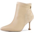 thumbnail image 1 of BLISSFUL STEP Women's Pointed Toe Side Zip Stiletto Heel Ankle Boot, 1 of 7