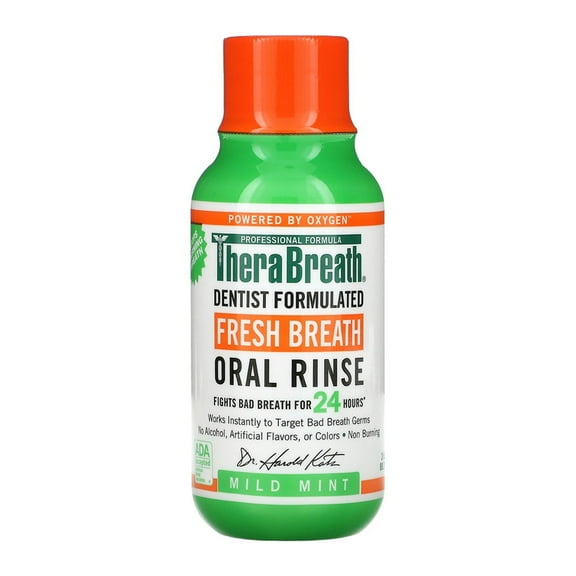 TheraBreath Dentist Formulated Fresh Breath Oral Rinse, Mild Mint Flavor, 3 oz, 2 Pack