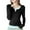 Black, variant on Zpanxa Women's Fake Two Piece Long Sleeve T-Shirt Layered Look Stretchy Basic Tee Casual Streetwear Outfit