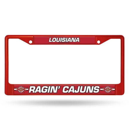 LA Lafayette Ragin Cajuns NCAA Red Painted Chrome Metal License Plate