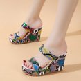 thumbnail image 5 of Lovskoo 2024 Women's Boho Wedge Sandals Open Toe Ankle Strap Summer High Heels Platform Sandals Multicolor, 5 of 6