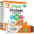 thumbnail image 1 of Organic Vegan Protein Bars, Peanut Butter Chocolate Chunk - 10g Plant Based Protein, Low Calorie Healthy Snacks, No Lactose or Soy Ingredients, Gluten Free, Non-GMO - 1.41 Oz (Pack of 12), 1 of 5