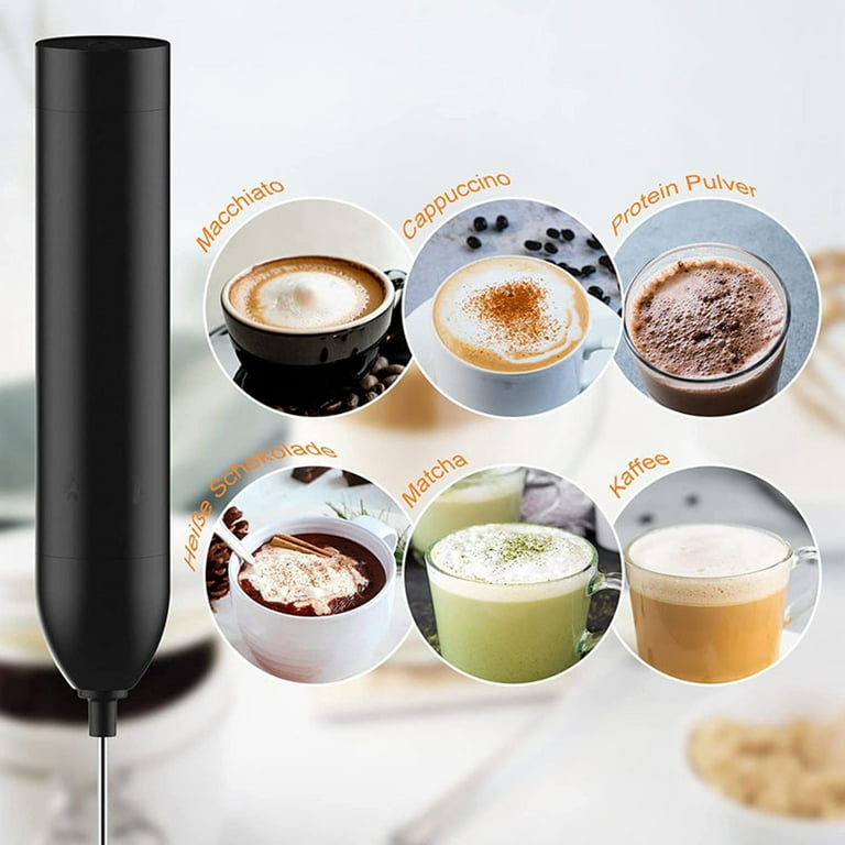 Hi.fancy Electric Milk Frother ABS Handheld Foamer Coffee Chocolate Maker Washable Cordless Egg Beater Blender Kitchen Gadgets White