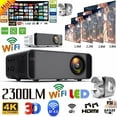 thumbnail image 1 of 23000LM LED Smart Home Theater Projector 4K Wifi BT 1080p HD 3D Home Video, 1 of 6