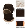 thumbnail image 3 of GRNSHTS 2 Pack Unisex Winter Warm Knitted Balaclava Neck Warmer Hat Fleece Lined Ski Mask Windproof Face Mask for Outdoor Sports (Coffee, Navy Blue), 3 of 14