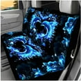 thumbnail image 3 of Yuyamidu Dolphin Blue Car Seat Cover with Steering Wheel Cover Hibiscus Headrest Covers Seatbelt Pads Handbrake Cover Armrest Cover Keychain Coasters 14pcs Auto Accessories, 3 of 7