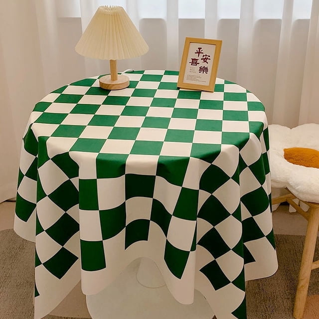Nvzi checkerboard tablecloth high-end desk decoration tablecloth tea table tablecloth pad decoration (green, 60 * 40cm)