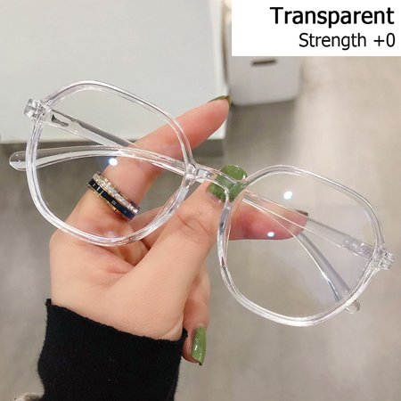 Women Men Far Sight Glasses Portable PC Frame Reading Glasses Anti-UV Blue Rays Glasses Presbyopic Eyewear Computer Goggles TRANSPARENT STRENGTH 0