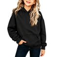 thumbnail image 6 of Resicozy Hoodies for Teen Girls Long Sleeve Hooded Sweatshirt Youth Preppy Trendy Winter Tween Pullover Cute for Kids Clothes 3-12 Years Black 120, 6 of 7