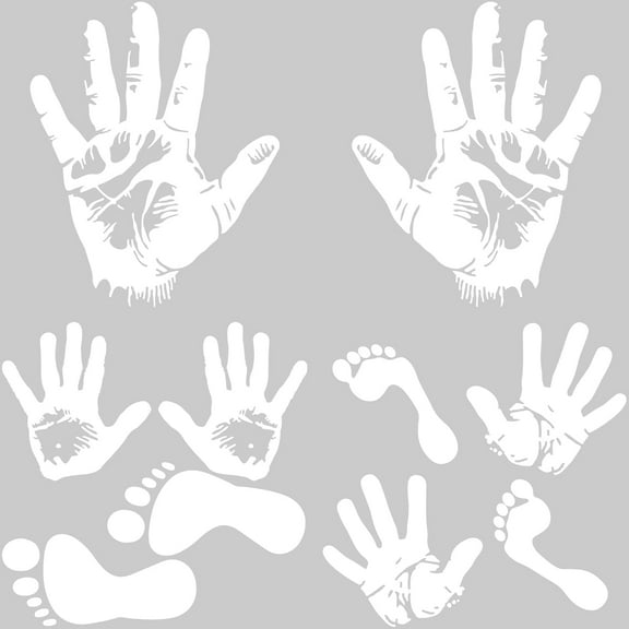 4 Styles 4Pcs Wave Sign Car Bumper Decals White Reflective Waving Hand Car Sticker Waterproof PET Automotive Exterior Decor Stickers for SUV Truck Motorcycle Doors Walls Laptop