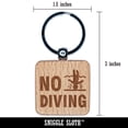 thumbnail image 2 of No Diving Swimming Head Injury Square Keychain Charm Tag - Engraved Wood, 2 of 6