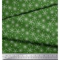thumbnail image 2 of Soimoi Green Viscose Chiffon Fabric Snow Flakes & Star Fabric Prints By Yard 42 Inch Wide, 2 of 3