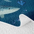 thumbnail image 5 of meiyoeat Whale Shark Twin Quilt Set for Men Boys, Navy Coral Reef Twin Coverlet Set for Bedroom, 2pcs, 5 of 7