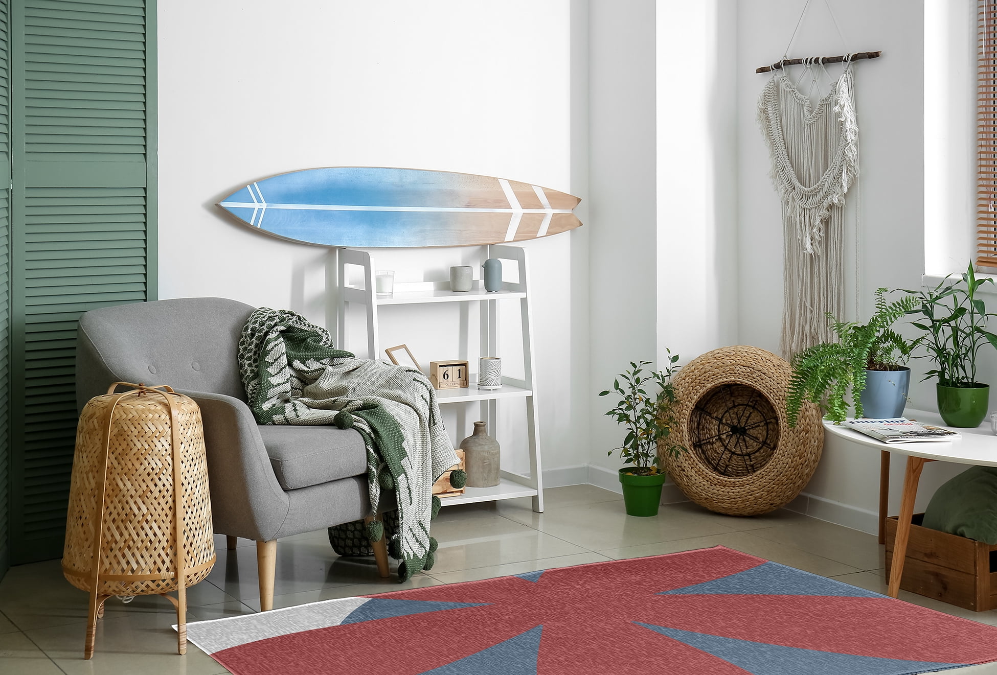 4' x 6' Simply Daisy Bold Flower Modern & Contemporary Chenille Area Rug, Bright Mauve Pink