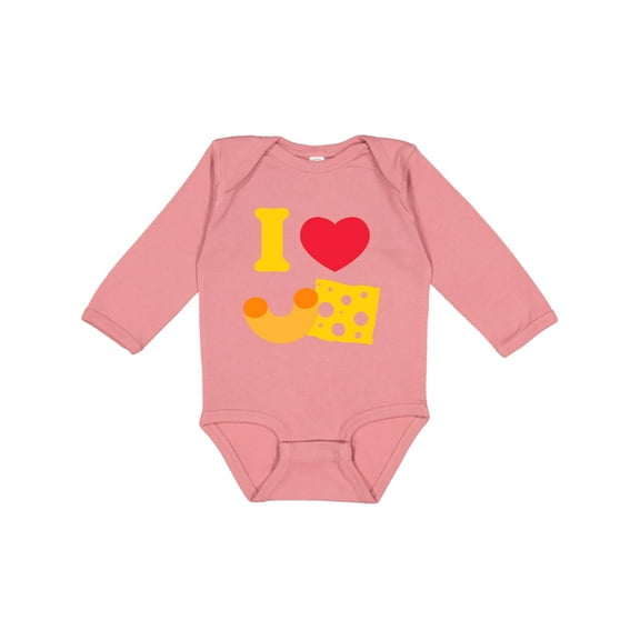 Inktastic I Heart Mac and Cheese Boys or Girls Long Sleeve Baby Bodysuit