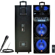 2 MR DJ SAPPHIRE Portable Dual 12 Karaoke PRO PA DJ Active Speaker Microphone