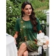 thumbnail image 2 of EKOUAER Nightgowns for Women Pleated Nightshirts Short Sleeve Sleepshirts Crew Neck Sleepwear Soft Night Gown Sleepdress, 2 of 6