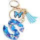 thumbnail image 4 of Butterfly Tassel Keychain with Letter Pendant Lightweight Durable Heart Design Handbag Charm for Birthdays and Special Occasions, 4 of 5
