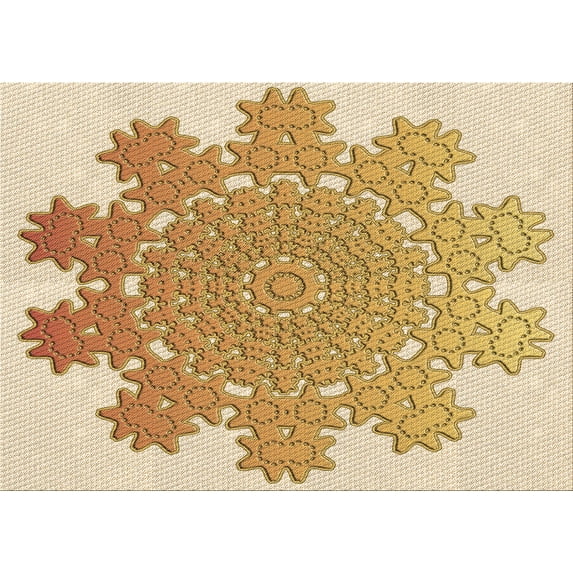 Ahgly Company Machine Washable Indoor Rectangle Transitional Brown Gold Area Rugs, 2' x 5'