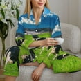 thumbnail image 6 of Sigee Grazing Cows Mountain View for Women’s Pajama Sets Long-Sleeved Pjs Sets for Women 2 piece Sleepwear-X-Large, 6 of 7