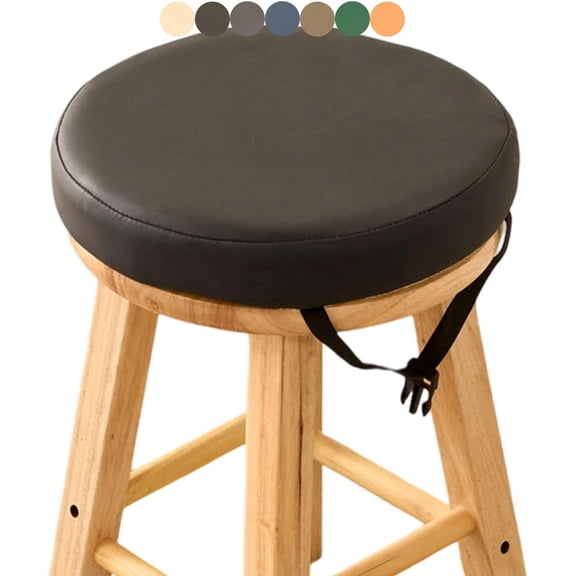 Round Bar Stool Cushions with Ties 11/12/14/16/17/19" Indoor Outdoor - Chair Cushion Non-Slip Seat Pad High-Density Foam Chair Pads with Zipper(A18,12x1.2inch)