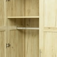 thumbnail image 4 of Pouseayar Tall Wardrobe Closet with 2 Doors,2 Drawers,5 Storage Space for Hanging Clothes, Wardrobe Storage Cabinet Bedrooms, Oak, 4 of 8