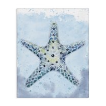 Stupell Industries Stained Glass Starfish Nautical & Beach Painting Wrapped Canvas Art Print Wall Art, 36 x 48