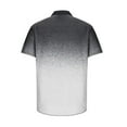 thumbnail image 2 of WREESH Men's Comfortable Button Down Shirts Fashion Printing Short Sleeve Turndown Collar Gradient Shirts Color Blocking Tops Gray, 2 of 5