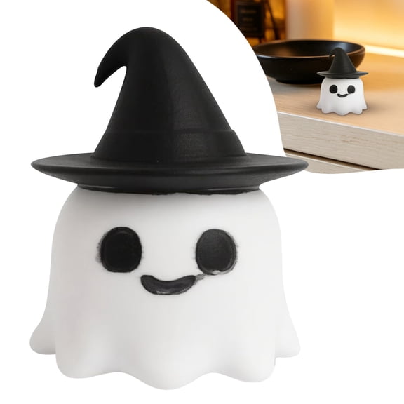 Summerween Ghost Figure Decor, Resin 2 Inch Beach Pool Party Decoration Cute Kawaii Spooky Summer Halloween Hawaii Gift Decor Funny Ghost Statue Tabletop Indoor Outdoor Home