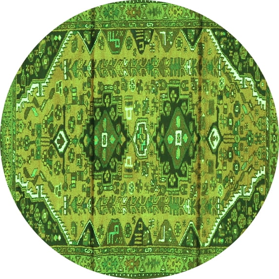 Ahgly Company Indoor Round Persian Green Traditional Area Rugs, 5' Round