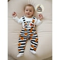 thumbnail image 4 of BemeyourBBs Baby Boy Halloween Clothes Long Sleeve Romper Suspender Pants Hat, 4 of 9