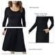 thumbnail image 4 of Vestido plisado de Manga larga Nikou elegante hasta la rodilla con Cuello redondo, 4 of 5
