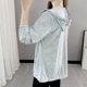 thumbnail image 4 of Chaquetas y abrigos casuales con capucha de manga larga para mujer, color sólido, ropa de protección solar informal con capucha de manga larga, top de poliéster para mujer, 4 of 4