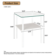 thumbnail image 4 of GZXS 3 Piece Living Room Table Set, Glass Coffee Table and 2 End Tables, Accent Table with Shelf and Metal Legs for Home Office, Clear & White, 4 of 8