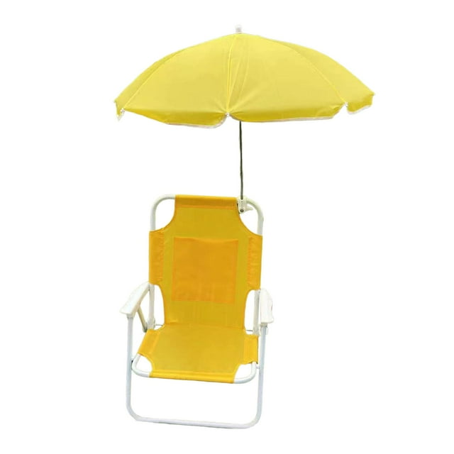 Silla para niños DYNWAVEMX silla de picnic con sombrilla liviana plegable portátil patio Jardín amarillo