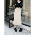 thumbnail image 5 of 2024 Nueva Falda A-Line De Cintura Alta Con Abertura Lateral Para Mujer De Otoño Vestido Casual Versátil De Longitud Media, 5 of 5