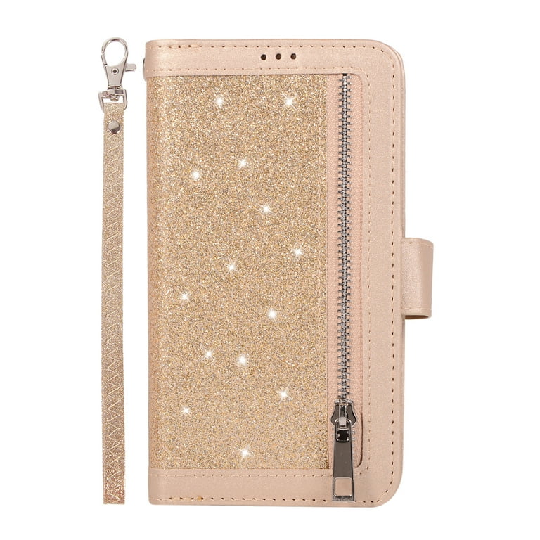 WOMEN Bling Zipper Wallet Case For iPhone 14 15 Pro Max 13 12 11 XS XR 7 8  Cover