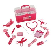 Liberty Imports Medical Box Pink Doctor Nurse Medical Kit Playset for Kids