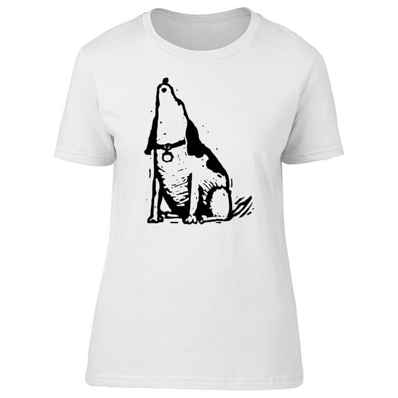 Sketch Cute Dog Howling Tee Men's -Image by Shutterstock