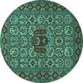 thumbnail image 1 of Ahgly Company Indoor Round Persian Turquoise Blue Traditional Area Rugs, 7' Round, 1 of 4