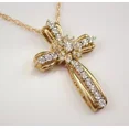 thumbnail image 2 of 2Ct Round Cut Simulated Diamond Womens Cross Pendant 14K Yellow Gold Plated 925 Silver, 2 of 3