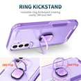thumbnail image 3 of SaniMore for Samsung Galaxy S23 Multi-Functional Case, 3-Layer Protection Magnetic Cover Support Car Mount & 360° Rotatable Ring Kickstand Full Body Shockproof Protective Shell, Purple, 3 of 7