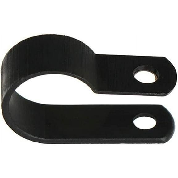 Cable clamp 100 pcs Plastic P Clips Black Hose Fasteners Cable Durable R-Type Nylon Cable Clamp Mounting Fix Hardware Electrical Fittings Easy to use (Color : 6.4mm)