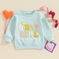 thumbnail image 2 of Okbabeha Toddler Baby Girl Birthday Outfit Embroidery Sweatshirt Crewneck Long Sleeve Pullover Shirt Spring Fall Clothes, 2 of 7